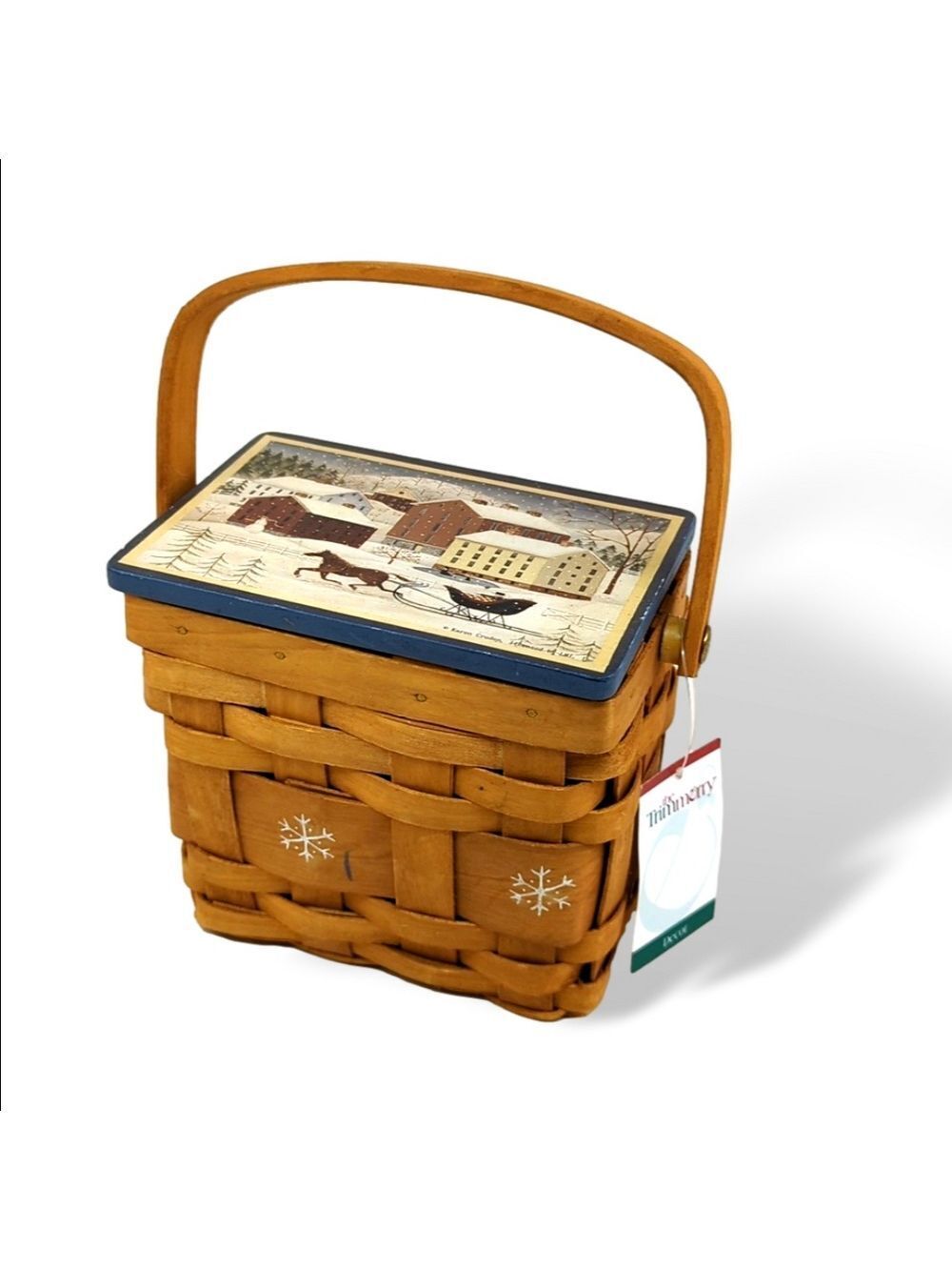 NEW: Woven basket self-containing winter  theme coaster set. Great Gift!